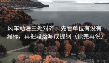 风车动漫三处对齐：先看单位有没有漏标，再把段落写成提纲（读完再说）