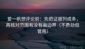 爱一帆想评论前：先把证据列成条，再核对范围有没有画边界（不费劲但管用）