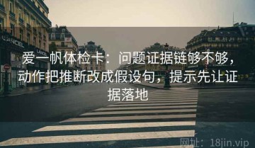 爱一帆体检卡：问题证据链够不够，动作把推断改成假设句，提示先让证据落地