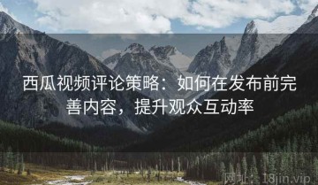 西瓜视频评论策略：如何在发布前完善内容，提升观众互动率