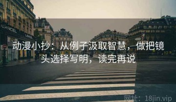 动漫小抄：从例子汲取智慧，做把镜头选择写明，读完再说