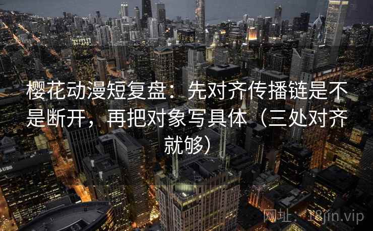 樱花动漫短复盘：先对齐传播链是不是断开，再把对象写具体（三处对齐就够）