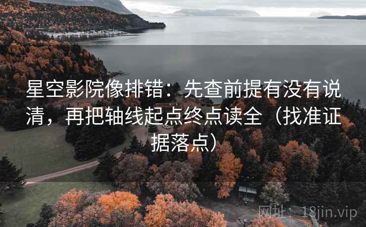 星空影院像排错：先查前提有没有说清，再把轴线起点终点读全（找准证据落点）